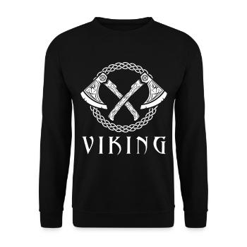 Wikinger Axt Krieger Walhalla Warriors Mythologie - Unisex Pullover - Schwarz - Vorne - Alina (178cm) & Michal (187cm)