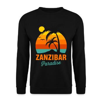 Zanzibar Palm Beach Tansania Paradies Surfen Afrik - Unisex Pullover - Schwarz - Vorne - Alina (178cm) & Michal (187cm)