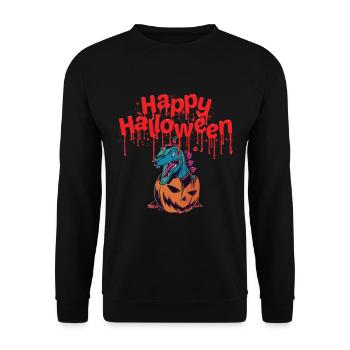 Citrouille dinosaure Joyeux Halloween T-Rex Horrorkos - Sweat-shirt Unisexe - noir - Devant - Alina (178cm) & Michal (187cm)