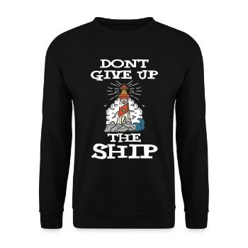 Lighthouse does not give up on anchor ship Ocean Capitä - Unisex Sweatshirt - black - Front - Alina (178cm) & Michal (187cm)