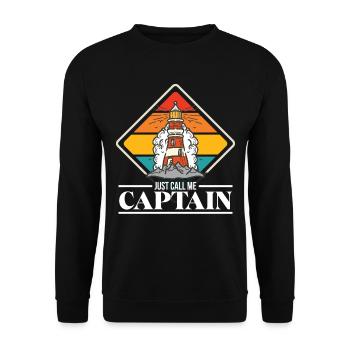 Captain Lighthouse Anchor Sea Ship Ocean - Unisex Sweatshirt - black - Front - Alina (178cm) & Michal (187cm)
