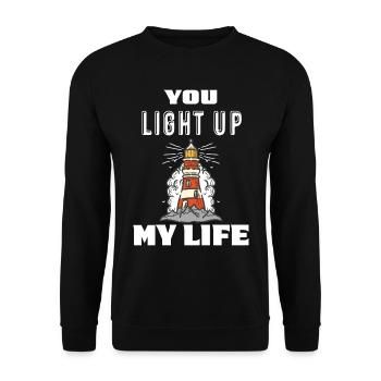 Lighthouse Hope Anchor Sea Ocean Captain Nauti - Unisex Sweatshirt - black - Front - Alina (178cm) & Michal (187cm)