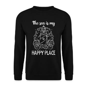 Leuchtturm Seesegler Nautisch Anker Ozean Kapitän - Unisex Pullover - Schwarz - Vorne - Alina (178cm) & Michal (187cm)