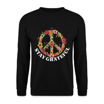 Signe de paix Hippie Amour Paix Liberté Blis - Sweat-shirt Unisexe - noir - Devant - Alina (178cm) & Michal (187cm)