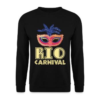 Rio Carnival Rio de Janeiro Carnival Mask Brasili - Unisex Sweatshirt - black - Front - Alina (178cm) & Michal (187cm)