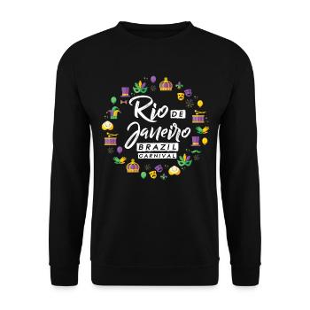 Rio Carnival Rio de Janeiro Celebration in Brazil - Unisex Sweatshirt - black - Front - Alina (178cm) & Michal (187cm)