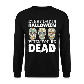Crâne de sucre Dia de Los Muertos Crâne - Sweat-shirt Unisexe - noir - Devant - Alina (178cm) & Michal (187cm)