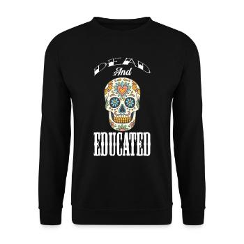 Dead formation sugar skull Day of the Dead - Unisex Sweatshirt - black - Front - Alina (178cm) & Michal (187cm)
