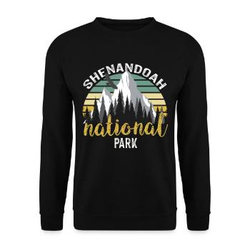 Shenandoah National Park Nature Souvenir Mountains Wall - Unisex Sweatshirt - black - Front - Alina (178cm) & Michal (187cm)