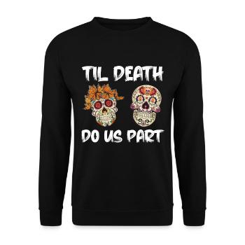 Mean Teacher Zuckerschädel Tag der Toten - Unisex Pullover - Schwarz - Vorne - Alina (178cm) & Michal (187cm)