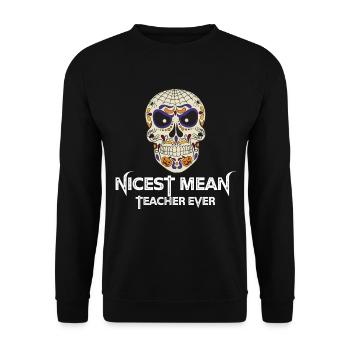 Mort Sourire Sucre Crâne Jour des Morts Los Muerto - Sweat-shirt Unisexe - noir - Devant - Alina (178cm) & Michal (187cm)