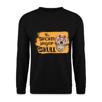 Sugar Skull Skull Death Day of the Dead - Unisex Sweatshirt - black - Front - Alina (178cm) & Michal (187cm)