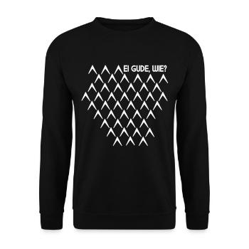 Egg gude as ribbed Abbelwoiglas pattern Cider - Unisex Sweatshirt - black - Front - Alina (178cm) & Michal (187cm)