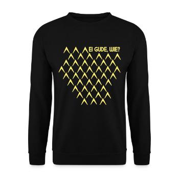 Egg gude as ribbed Abbelwoiglas pattern Cider - Unisex Sweatshirt - black - Front - Alina (178cm) & Michal (187cm)