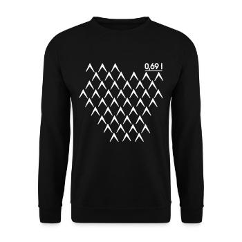 Frankfurt 069 Ribbed Abbelwoiglas pattern Äppler - Unisex Sweatshirt - black - Front - Alina (178cm) & Michal (187cm)