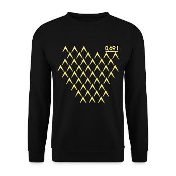 Frankfurt 069 Ribbed Abbelwoiglas pattern Äppler - Unisex Sweatshirt - black - Front - Alina (178cm) & Michal (187cm)