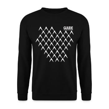 Guude Ribbed Abbelwoiglas pattern Cider Bembel - Unisex Sweatshirt - black - Front - Alina (178cm) & Michal (187cm)