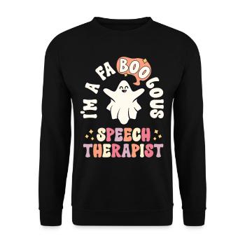 Faboolous Speech Therapist Halloween SLP Retro - Unisex Sweatshirt - black - Front - Alina (178cm) & Michal (187cm)