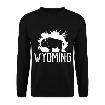 Buffalo Wyoming Nature Randonnée Montagne Souvenir - Sweat-shirt Unisexe - noir - Devant - Alina (178cm) & Michal (187cm)