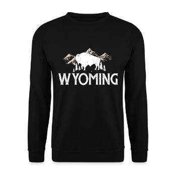 Wyoming Buffalo Randonnes Mountain Nature Souvenir - Sweat-shirt Unisexe - noir - Devant - Alina (178cm) & Michal (187cm)