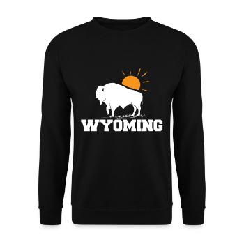 Wyoming Hike Buffalo Nature Hiking Mountain Souven - Unisex Sweatshirt - black - Front - Alina (178cm) & Michal (187cm)