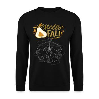 Bonjour Automne Boussole Alpes Montagne Suisse Randonnée - Sweat-shirt Unisexe - noir - Devant - Alina (178cm) & Michal (187cm)