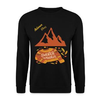Herbst Berge Alpen Wandern Schweiz Wandern - Unisex Pullover - Schwarz - Vorne - Alina (178cm) & Michal (187cm)