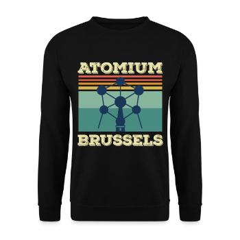 Bruxelles Atomium Heartbeat Atomic nucleus Science - Sweat-shirt Unisexe - noir - Devant - Alina (178cm) & Michal (187cm)