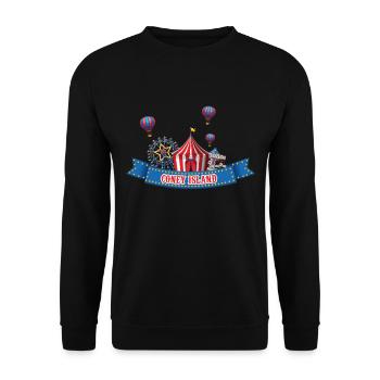 Brooklyn Zirkus Coney Island Fun Park New York Cit - Unisex Pullover - Schwarz - Vorne - Alina (178cm) & Michal (187cm)