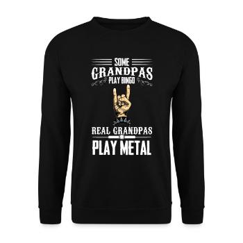 Metal Grandpas Heavy Metal Mode Rocking Music Ha - Unisex Sweatshirt - black - Front - Alina (178cm) & Michal (187cm)