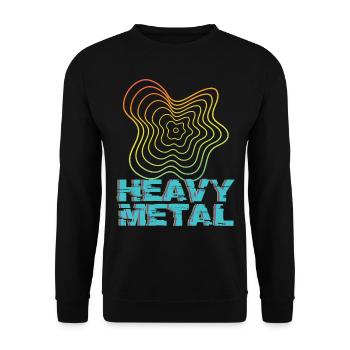 Heavy Metal Frequency Rocking Metal Fan Harte Rock - Unisex Pullover - Schwarz - Vorne - Alina (178cm) & Michal (187cm)
