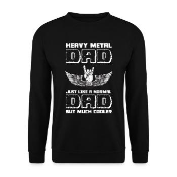 Rocking Dad Heavy Metal Fan Music Metal Fan Hard - Unisex Sweatshirt - black - Front - Alina (178cm) & Michal (187cm)
