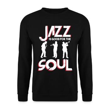 Musicien Jazz Soul Saxophone Music Orchestra - Sweat-shirt Unisexe - noir - Devant - Alina (178cm) & Michal (187cm)
