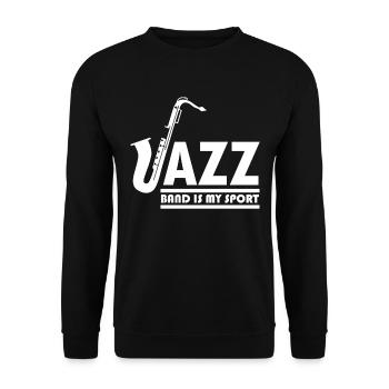 Saxophone Jazz Music Orchestra Musiciens - Sweat-shirt Unisexe - noir - Devant - Alina (178cm) & Michal (187cm)