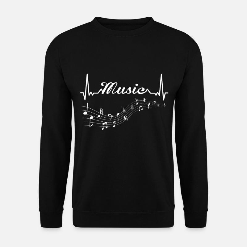 Jazz Herzschlag Musik Sänger Melodie Saxophon - Unisex Pullover - Schwarz