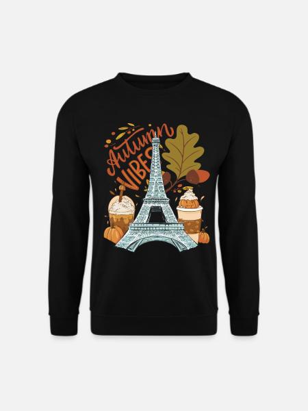 Eiffelturm Herbst Vibes Herbst in Paris Französisc - Unisex Pullover - Schwarz