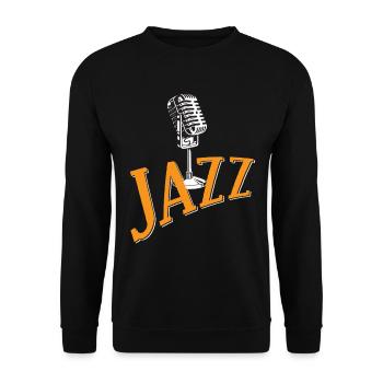 Music Jazz Melody Musicians Saxophone Orchestra Musi - Unisex Sweatshirt - black - Front - Alina (178cm) & Michal (187cm)