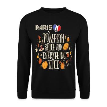 Citrouille Paris Automne Tour Eiffel Automne en France - Sweat-shirt Unisexe - noir - Devant - Alina (178cm) & Michal (187cm)