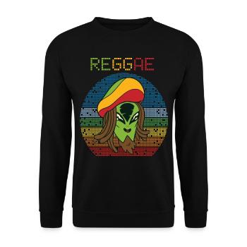 Alien Reggae Retro Jamaika Rasta Souvenir Rastafar - Unisex Pullover - Schwarz - Vorne - Alina (178cm) & Michal (187cm)