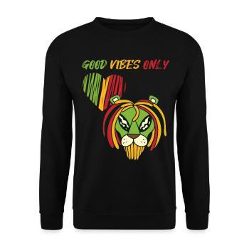 Jamaika Alien Reggae Souvenir Rasta Musik Rastafar - Unisex Pullover - Schwarz - Vorne - Alina (178cm) & Michal (187cm)