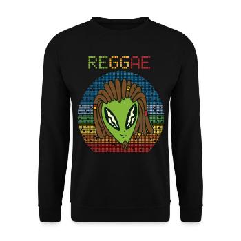 Reggae Alien Retro Jamaika Rasta Souvenir Rastafar - Unisex Pullover - Schwarz - Vorne - Alina (178cm) & Michal (187cm)