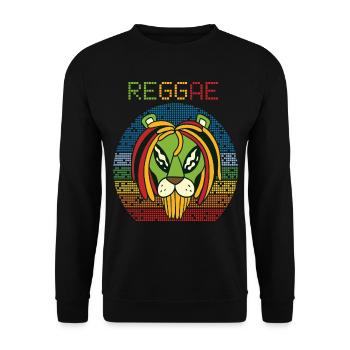 Rasta Alien Reggae Retro Jamaika Souvenir Rastafar - Unisex Pullover - Schwarz - Vorne - Alina (178cm) & Michal (187cm)