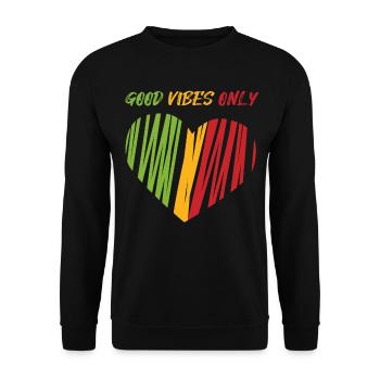 Jamaican Lion Reggae Retro Art Souvenir Rastafari - Unisex Sweatshirt - black - Front - Alina (178cm) & Michal (187cm)