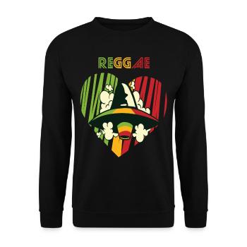 Good Vibes Only Reggae Alien Jamaika Souvenir Rast - Unisex Pullover - Schwarz - Vorne - Alina (178cm) & Michal (187cm)