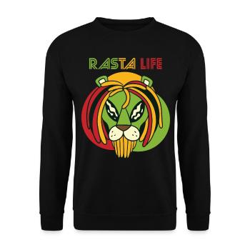 Good Vibes Nur Löwe Jamaika Herz Reggae Souvenir R - Unisex Pullover - Schwarz - Vorne - Alina (178cm) & Michal (187cm)
