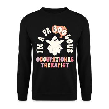 Retro Halloween Ergotherapeut Vintage - Unisex Pullover - Schwarz - Vorne - Alina (178cm) & Michal (187cm)