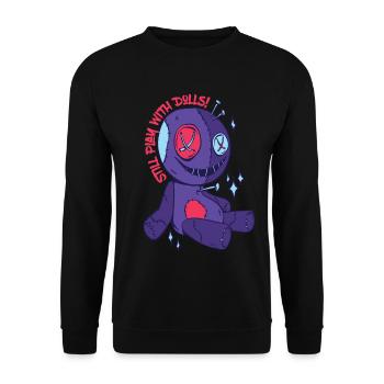 Voodoo Spiel mit Puppen Gruseliges Halloween Hexen - Unisex Pullover - Schwarz - Vorne - Alina (178cm) & Michal (187cm)