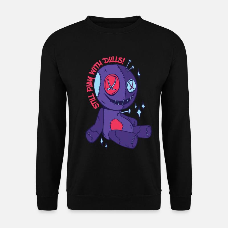 Voodoo Spiel mit Puppen Gruseliges Halloween Hexen - Unisex Pullover - Schwarz