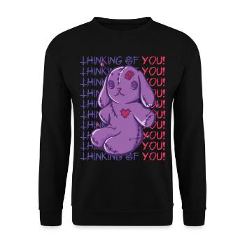 Voodoo Thinks of You Voodoo Halloween Zaub - Unisex Sweatshirt - black - Front - Alina (178cm) & Michal (187cm)