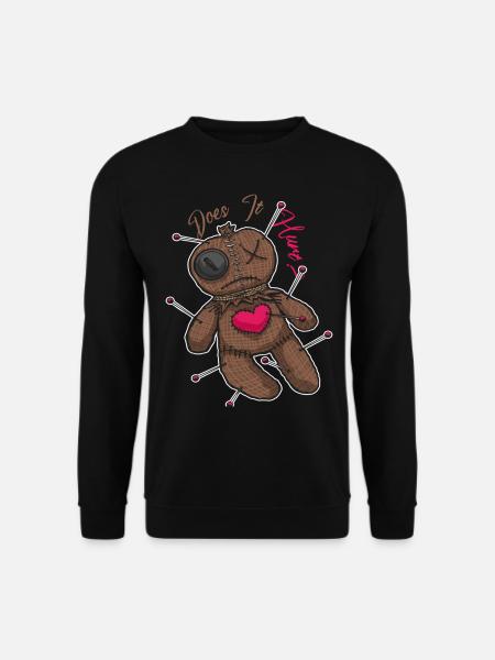Poupée vaudou drôle Est-ce que ça fait mal? Sorcellerie effrayante - Sweat-shirt Unisexe - noir